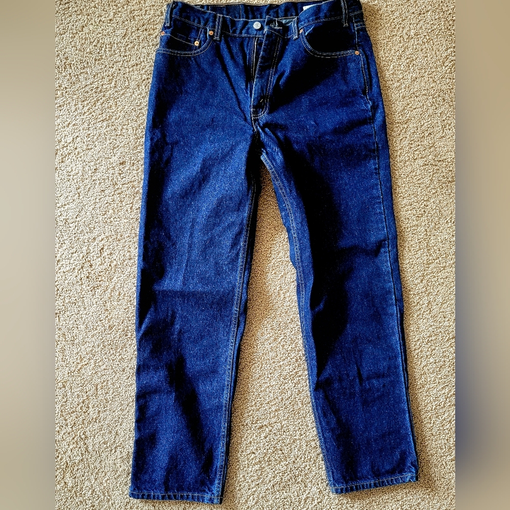 RARE Made in USA Levi's Jeans, Dark Indigo, 550, Relaxed Fit.